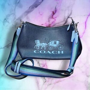 Coach Clara Shoulder Bag With Horse And Carriage in midnight navy — LIKE NEW